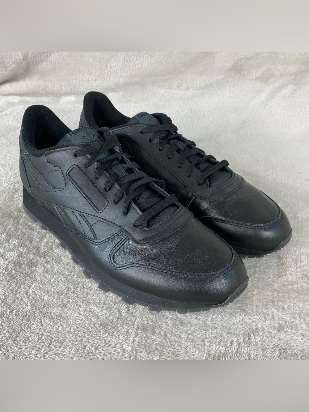 Reebok Classic Leather Shoes Mens Size 12 Black Retro Sneaker 100243913 NEW